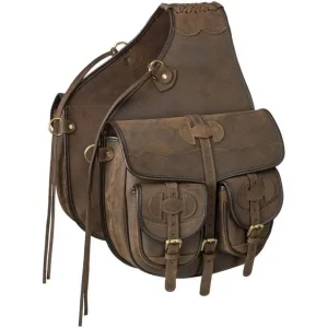 Tough1® Oiled Leather Saddle Bag