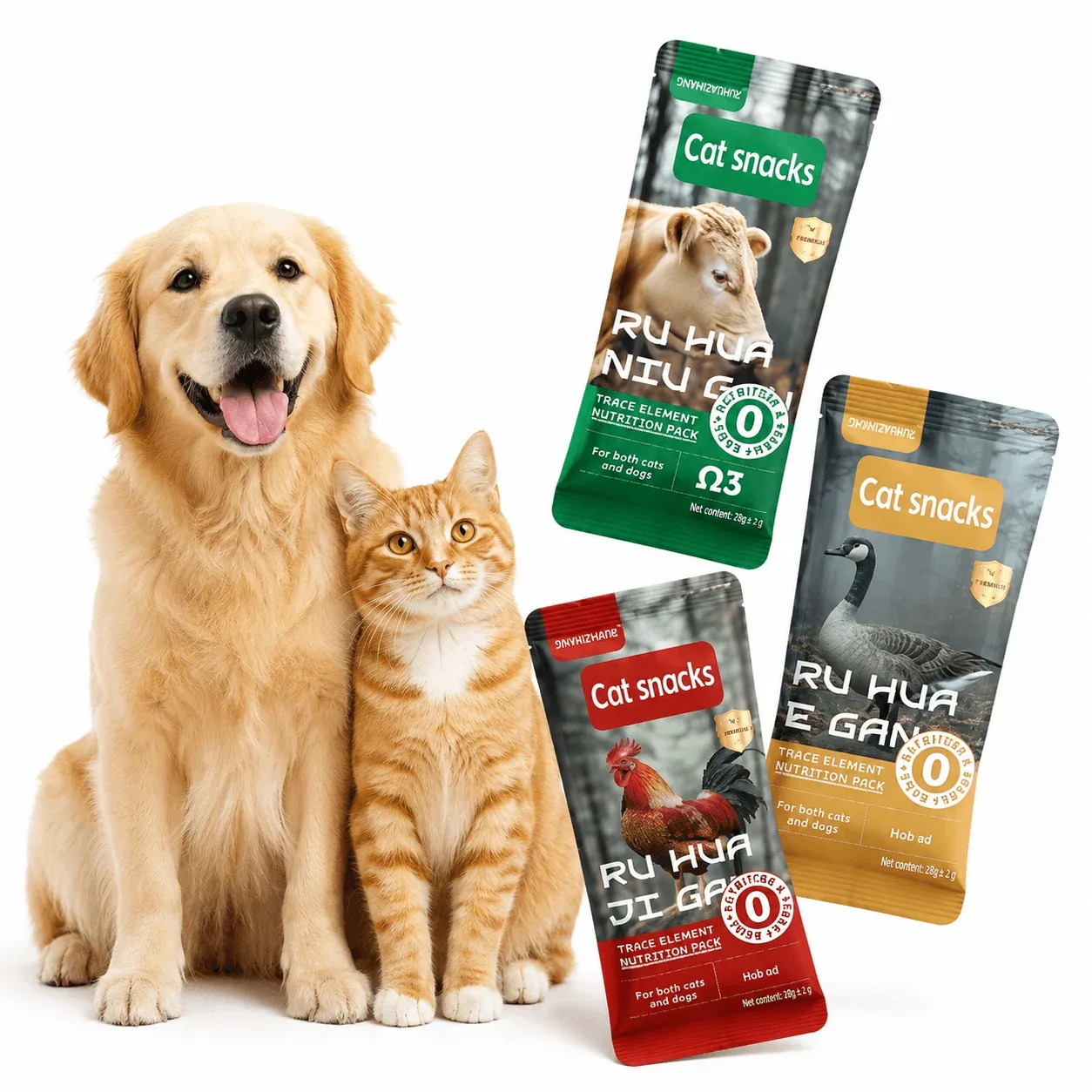 Trace Element Nutrition Pack for Cats & Dogs – Premium Meat Treats with Krill Oil & Fish Oil