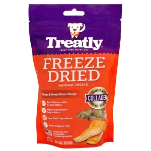Treatly Freeze Dried Dog Treats Salmon & Sweet Potato 3 oz