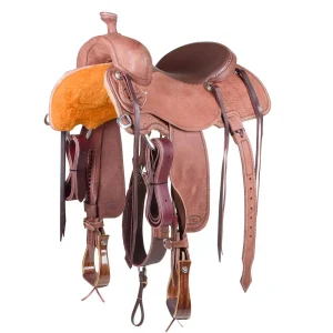 Trent Ward 15.5in Brown Roughout Cowhorse Saddle