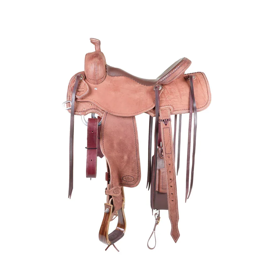 Trent Ward 15.5in Brown Roughout Cowhorse Saddle - Image 2