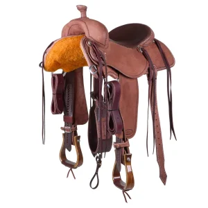 Trent Ward 15in Brown Roughout Cowhorse Saddle