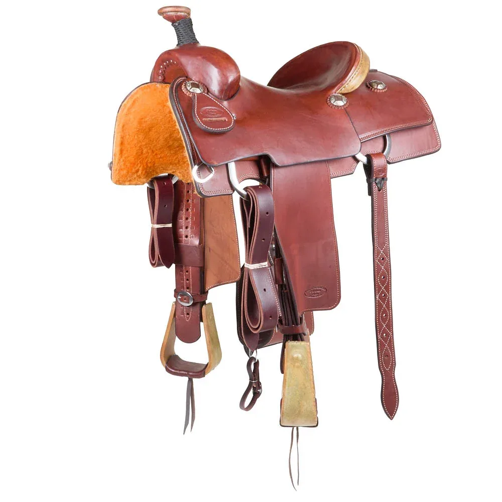Trent Ward 15in Mahogany Slick out with Rawhide Cantle Team Roper