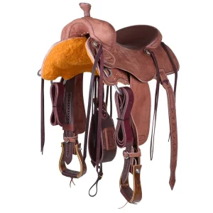 Trent Ward 16in Brown Roughout Cowhorse Saddle