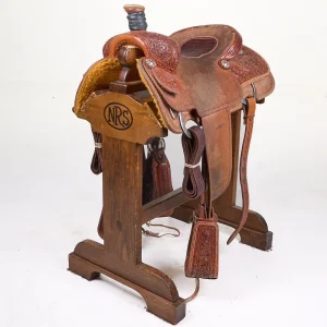 Trent Ward Used 16in 1/4 Breed Floral Trent Ward Team Roping Saddled