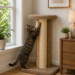 Triple Cat Scratcher | Carpet, Sisal & Wood – Made in USA