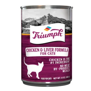 Triumph Chicken & Liver Canned Wet Cat Food, 13 oz each, Case of 12
