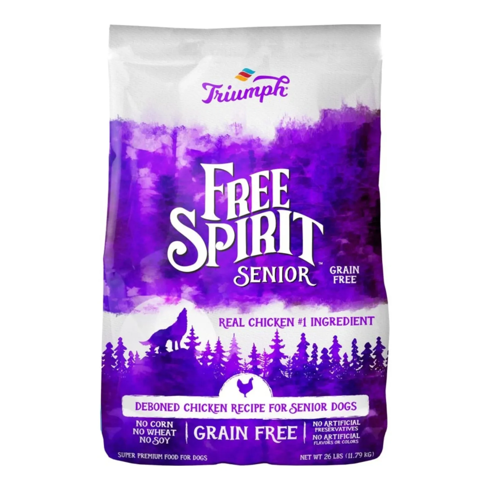 Triumph Free Spirit Grain-Free Senior Dry Dog Food - Deboned Chicken, Sweet Potato & Berry - 26 lb