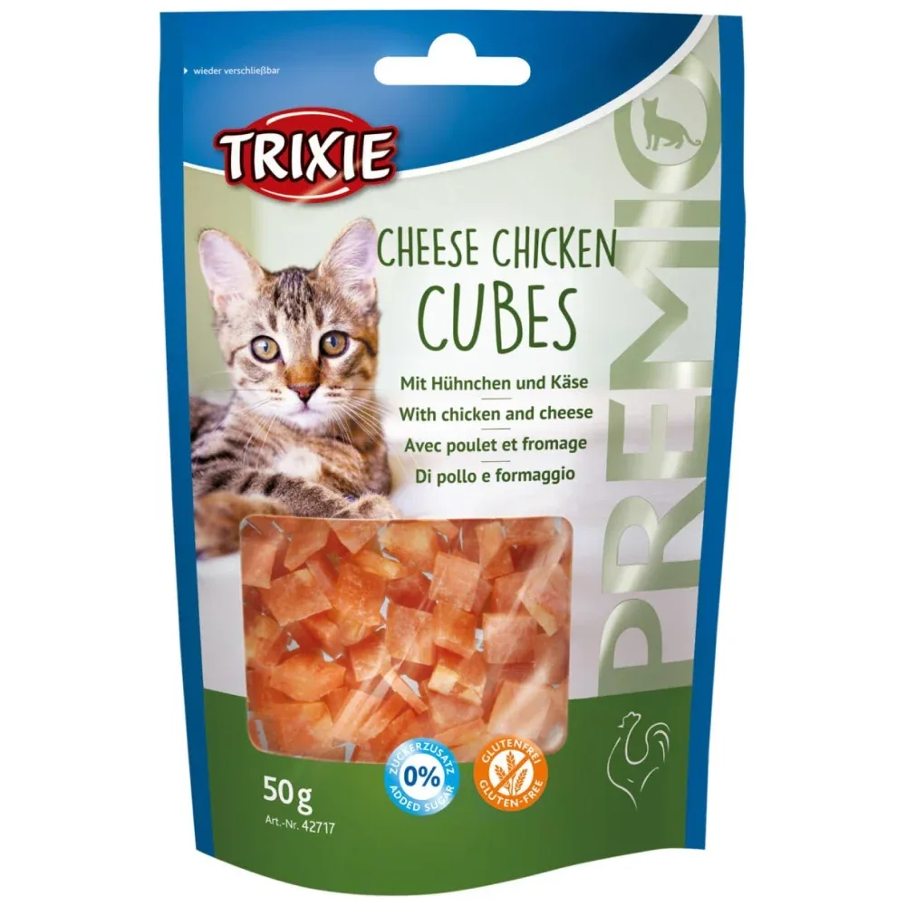 Trixie Premio Cheese Chicken & Kittos Purr fect Fish Chicken Cubes Cat Treats - Image 2