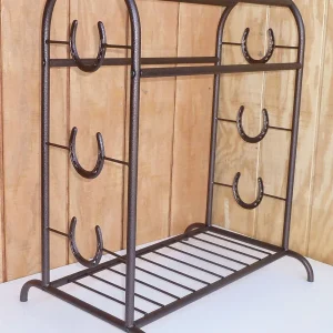 Trophy Saddle Stand with Horseshoes
