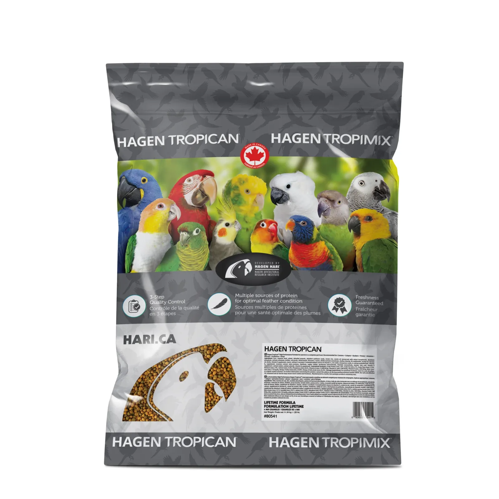 Tropican Lifetime Formula Granules for Parrots - 25 lb