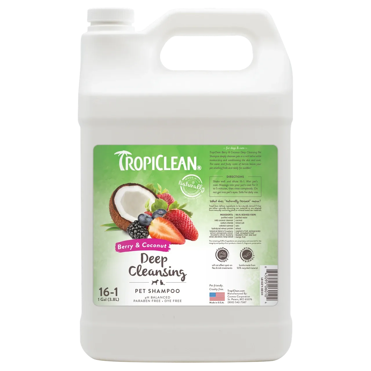 Tropiclean Berry and Coconut Dog Shampoo, 1 Gallon