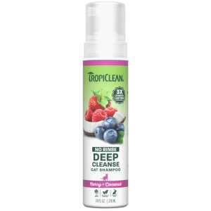 TropiClean Berry + Coconut Deep Cleanse No Rinse Cat Shampoo, 7.4oz