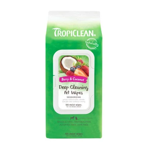 TropiClean Deep Cleaning Wipes for Dogs 100 Count - Image 2