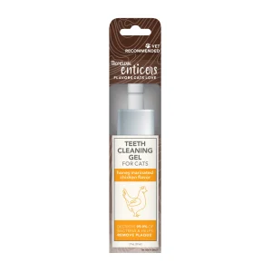 TropiClean Enticers Teeth Cleaning Gel for Cats Honey Marinated Chicken 2 oz