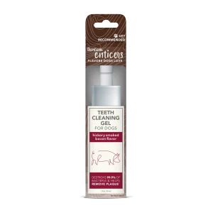 TropiClean Enticers Teeth Cleaning Gel for Dogs Hickory Smoked Bacon 2 oz