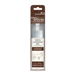 TropiClean Enticers Teeth Cleaning Gel for Dogs Smoked Beef Brisket 2 oz