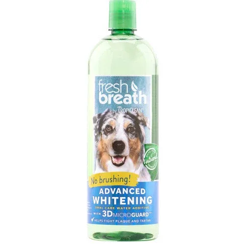 TropiClean Fresh Breath Advanced Whitening Oral Care Water Additive for Dogs 33.8 fl. oz - Image 2