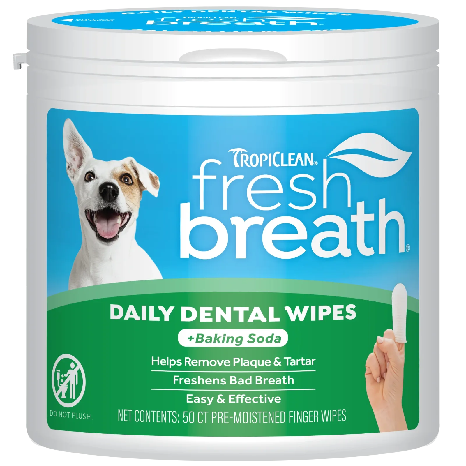 TropiClean Fresh Breath Daily Dental Wipes 50 ct