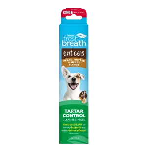 TropiClean Fresh Breath Enticers Peanut Butter & Honey Gel for Dogs, 2oz