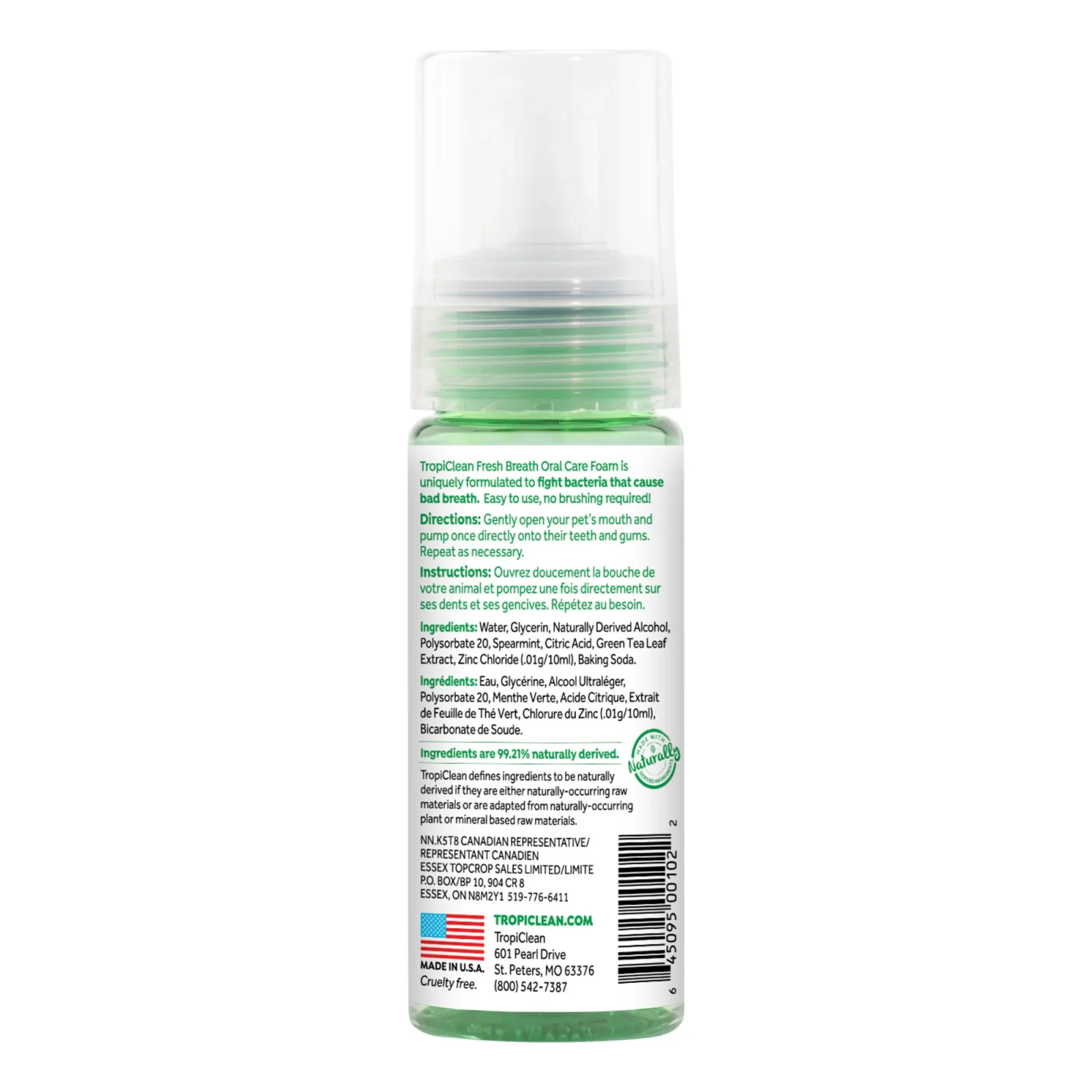 TropiClean Fresh Breath Mint Foam for Pets, 4.5oz - Image 2