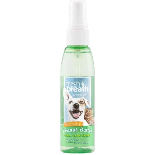 TropiClean Fresh Breath Peanut Butter Oral Care Spray for Dogs 4 oz - Image 2