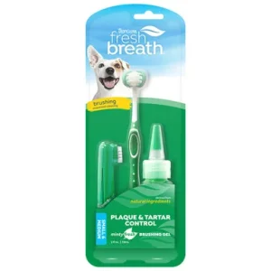 TropiClean Fresh Breath Plaque & Tartar Control Oral Care Kit for Dogs