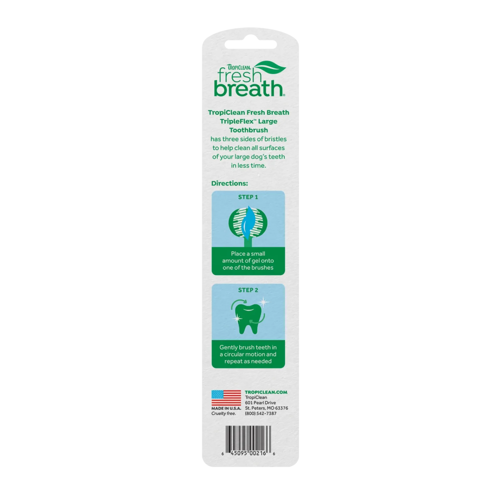 TropiClean Fresh Breath Triple Flex Toothbrush for Large Dogs - Image 2