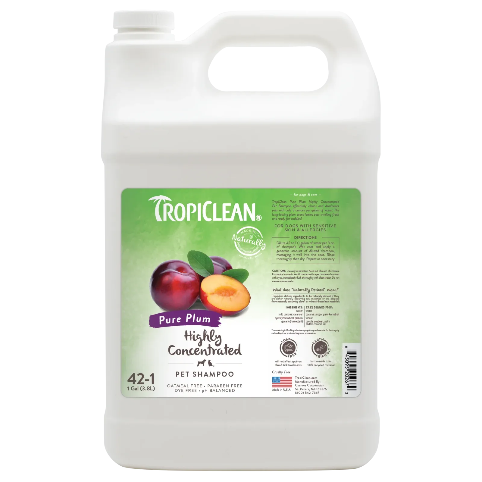 TropiClean Highly Concentrated Pet Shampoo Pure Plum 1 gal
