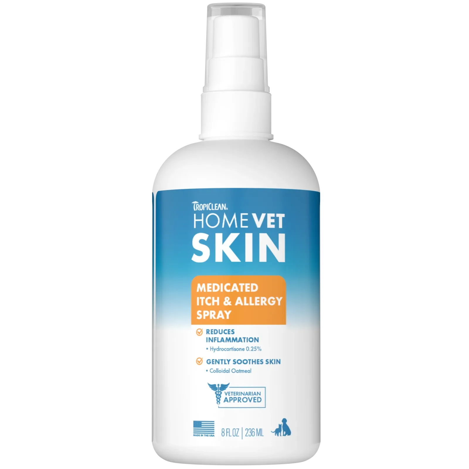 TropiClean HomeVet Skin Medicated Itch & Allergy Spray 8 oz