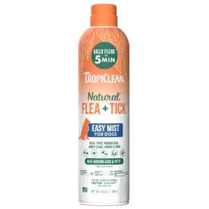 TropiClean Natural Flea & Tick Easy Mist Spray for Dogs 14 oz