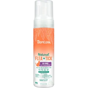 TropiClean Natural Flea & Tick No Rinse Shampoo for Cats 7.4 oz