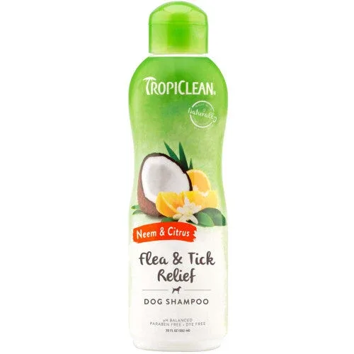 TropiClean Neem & Citrus Flea & Tick Relief Shampoo for Dogs 20 fl. oz - Image 2