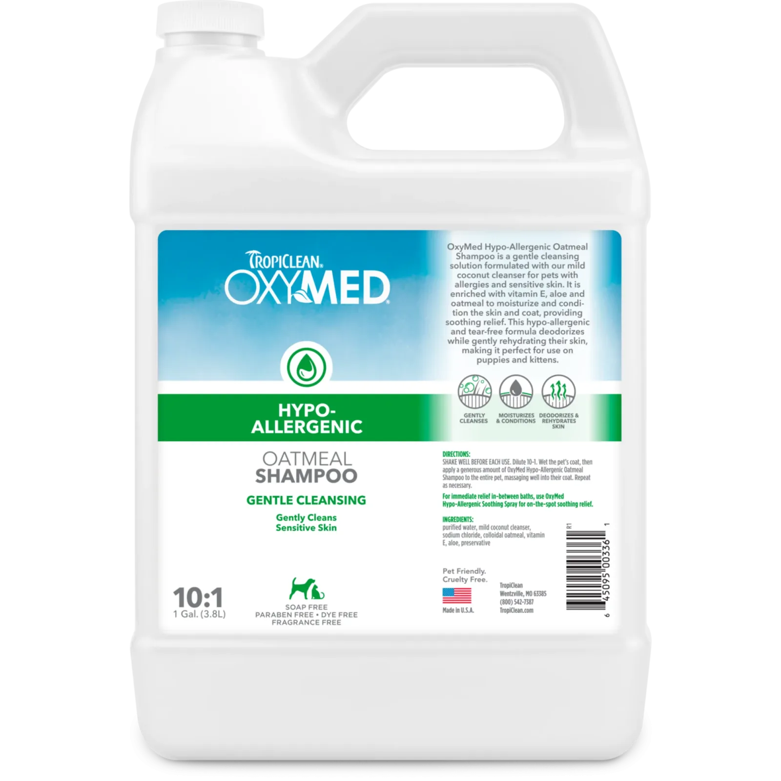 TropiClean OxyMed Hypoallergenic Shampoo for Pets 1 gal