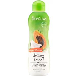 TropiClean Papaya & Coconut Luxury 2-in-1 Shampoo and Conditioner for Pets, 20oz