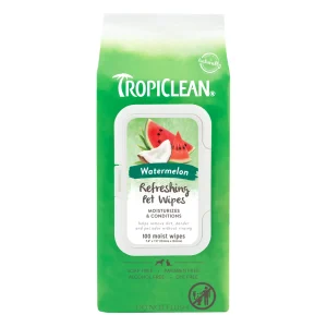 TropiClean Watermelon 2-in-1 Refreshing Pet Wipes 100 ct