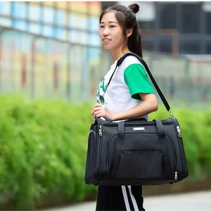 Truelove 1 Side Expandable Duffle Carrier for Dogs & Cats (Black)