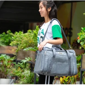 Truelove 1 Side Expandable Duffle Carrier for Dogs & Cats (Heather Gray)