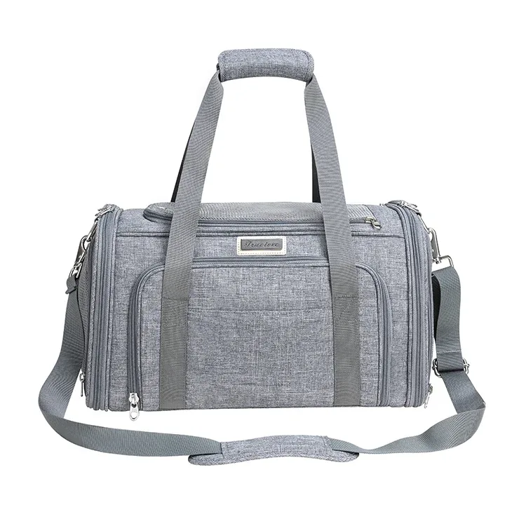 Truelove 3 Side Expandable Duffle Carrier for Dogs & Cats (Heather Gray)