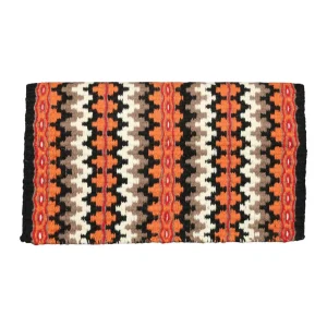 TuffRider Austin Double Weave Saddle Blanket-Black/Orange/Red-34 x 40 in