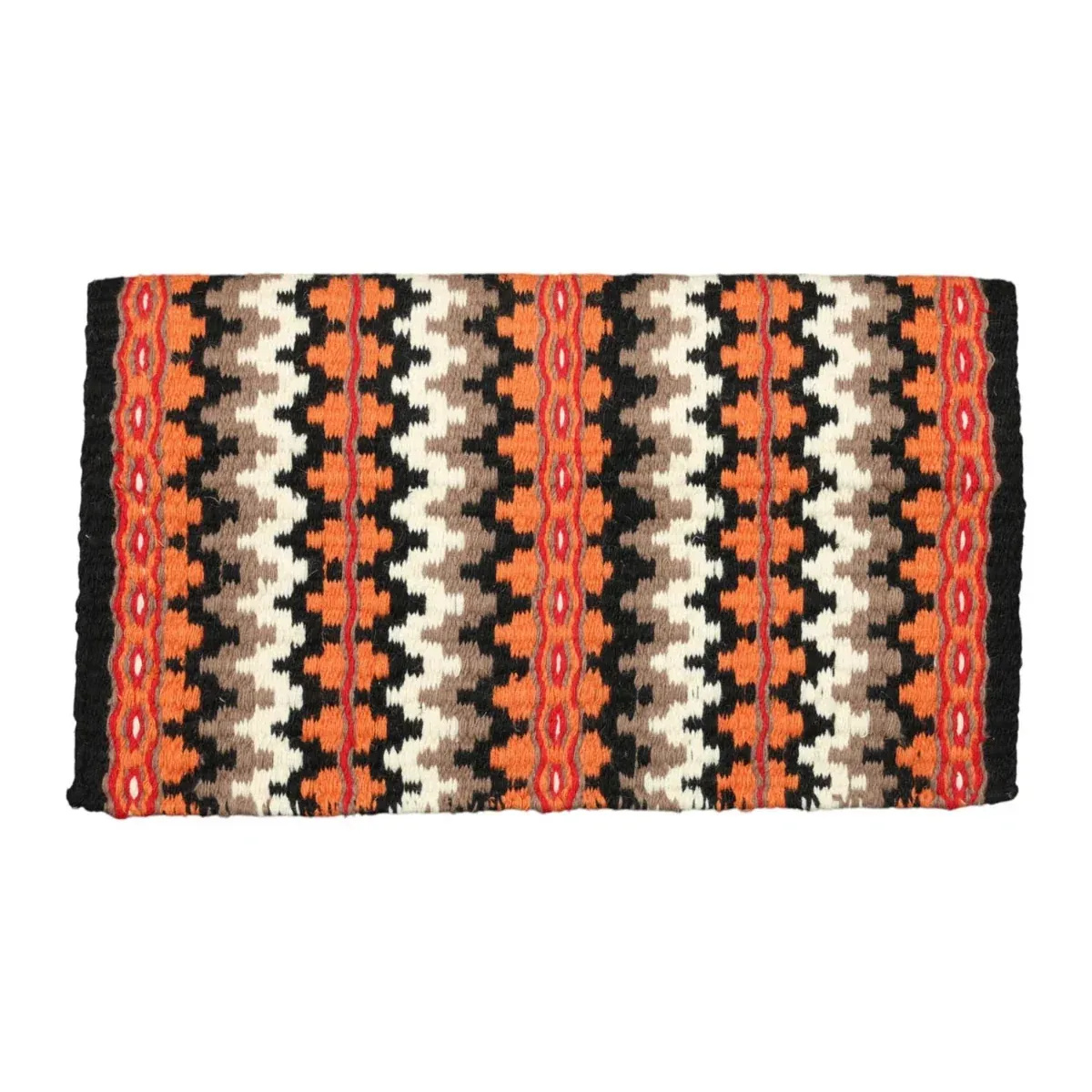 TuffRider Austin Double Weave Saddle Blanket-Black/Orange/Red-34 x 40 in