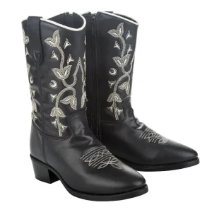 TuffRider Children's Black Floral Western Boot