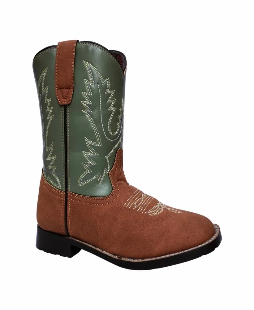 TuffRider Children's Congaree Rounded Toe Western Boot- Tan with Sage- 10C