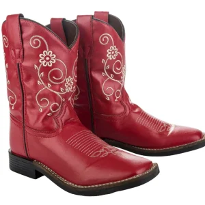 TuffRider Children's Fire Red Floral Western Boot