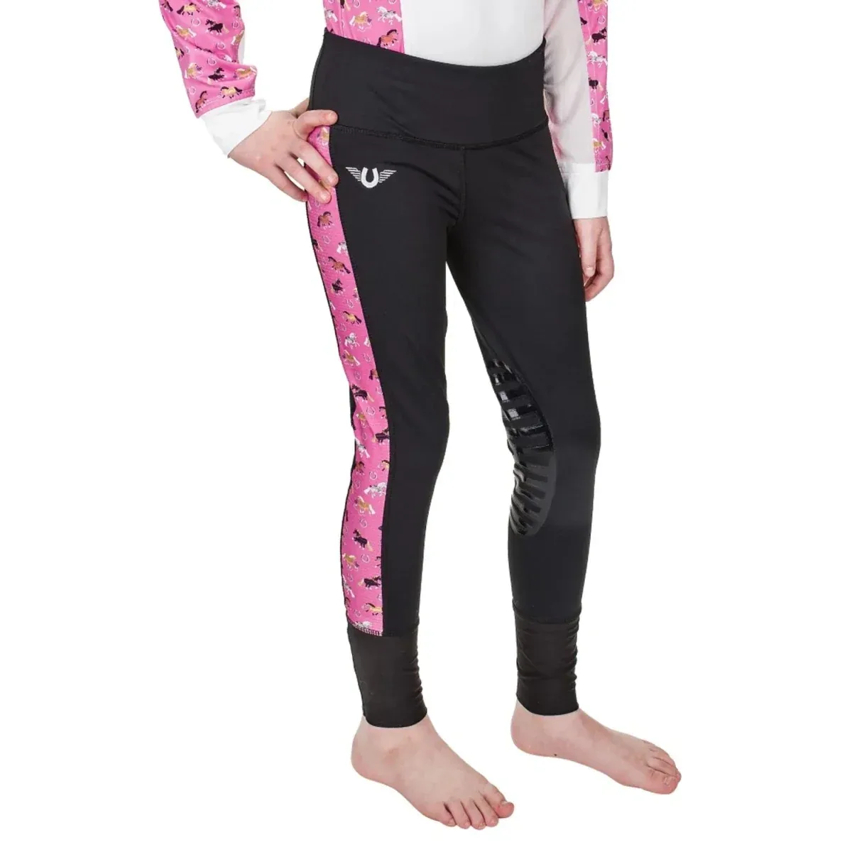 TuffRider Children's Puff Ponies Tights- Black- Large - Image 2