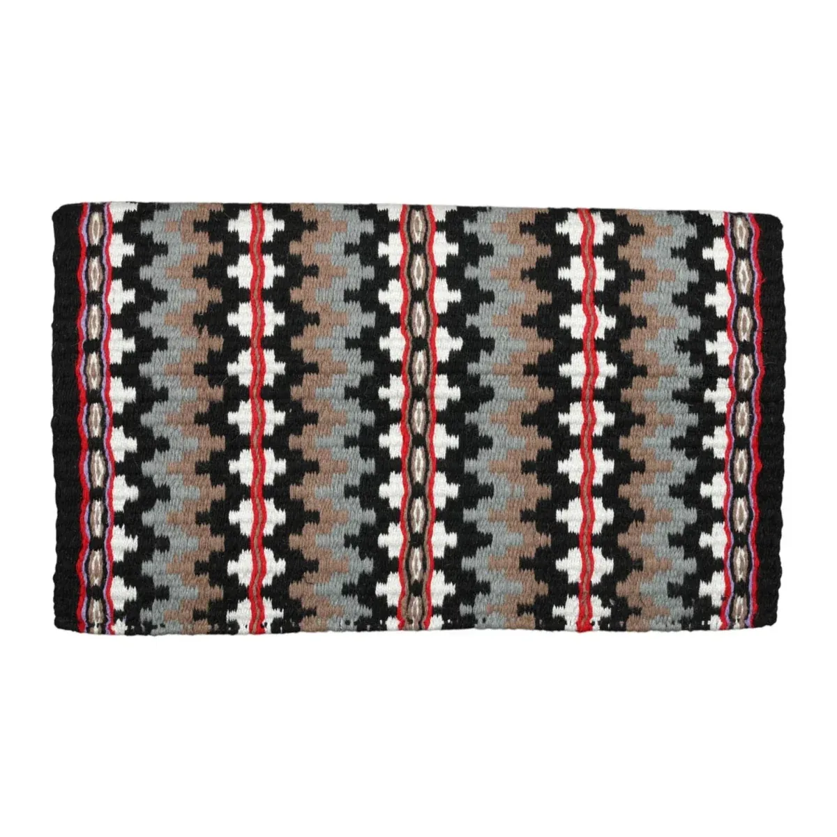 TuffRider Choctaw Double Weave Saddle Blanket-Black/White/Red-34 x 40 in