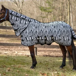 TuffRider Comfy Plus Combo Neck Fly Sheet- Zebra Print, 69 in