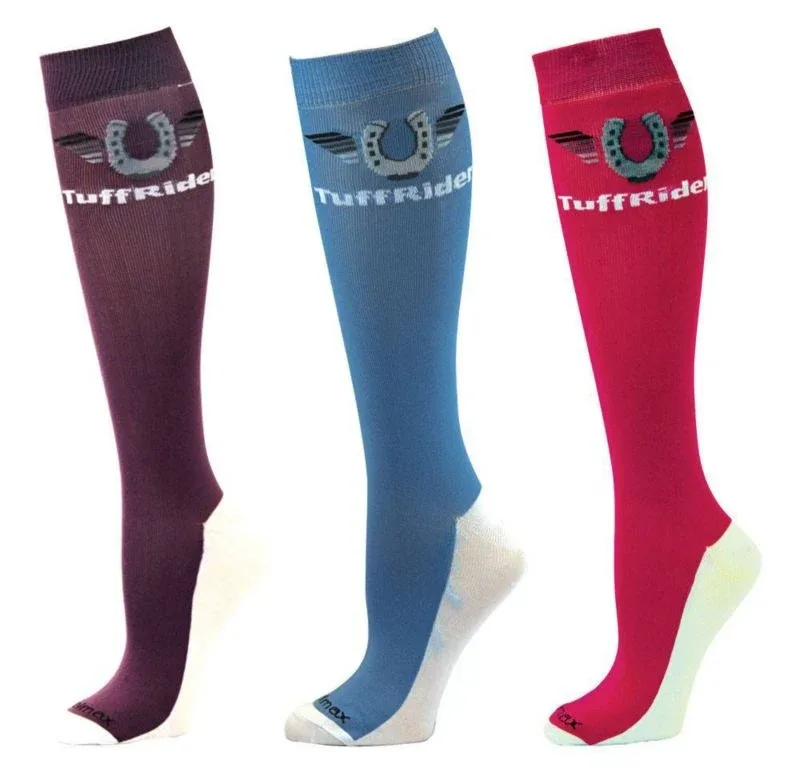 Tuffrider Coolmax Boot Socks - 3 Pack Sand/Black/N - Image 2