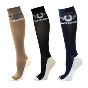 Tuffrider Coolmax Boot Socks - 3 Pack Sand/Black/N