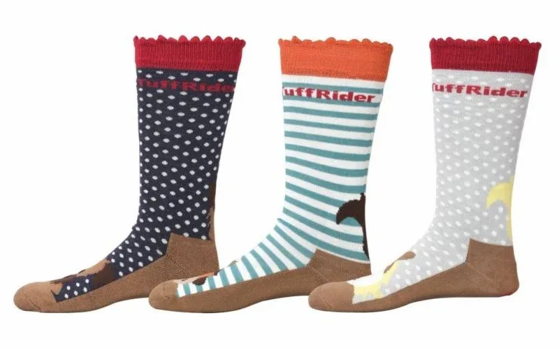 Tuffrider Kids Aron Socks 3 Pk Black/White/Grey